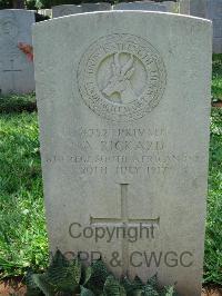 Dar Es Salaam War Cemetery - Rickard, Alfred